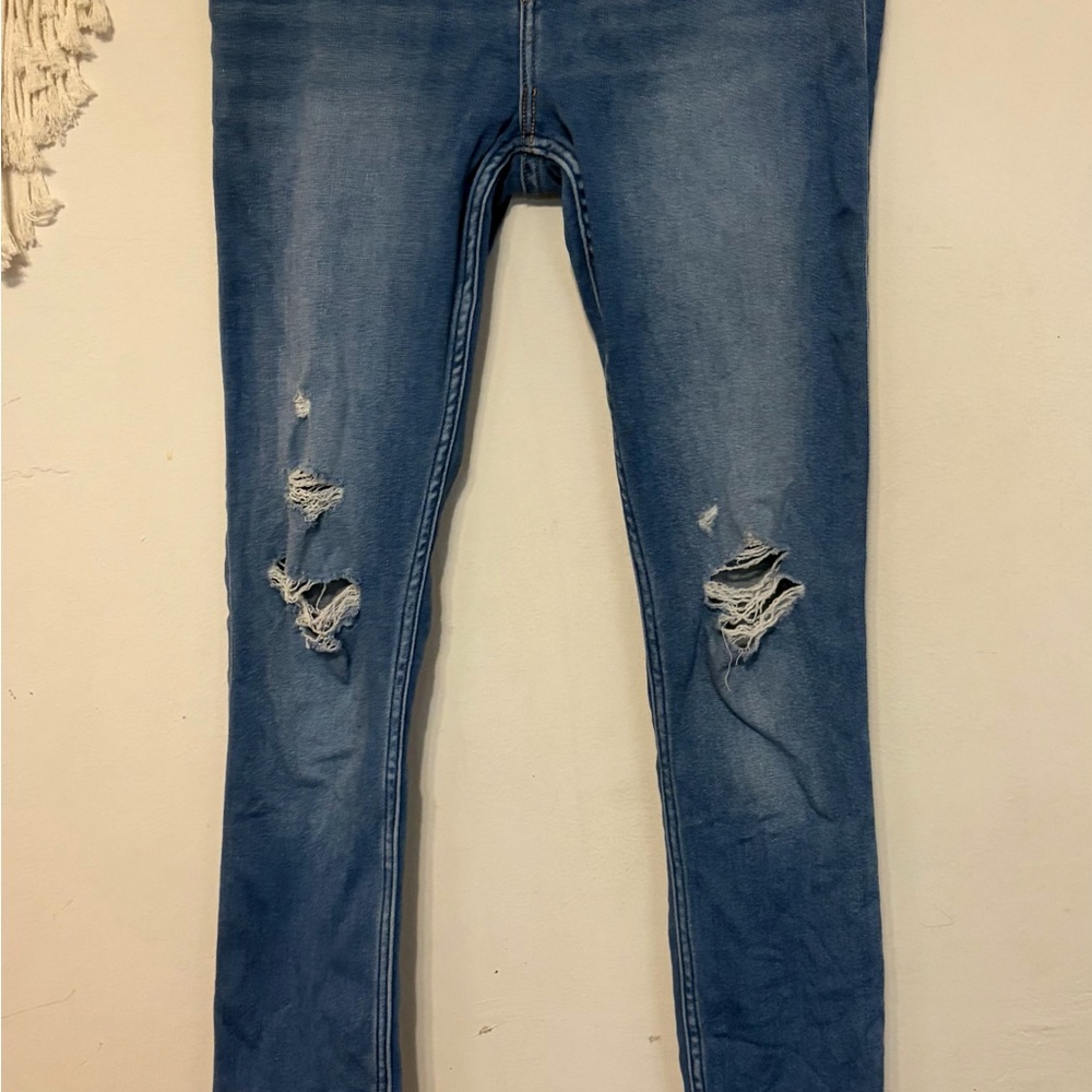 Abercrombie & Fitch Distressed Blue Skinny Jeans